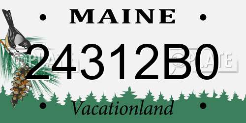 24312B0 Maine License Plate