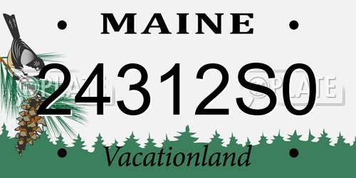 24312S0 Maine License Plate