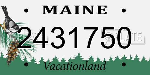 2431750 Maine License Plate