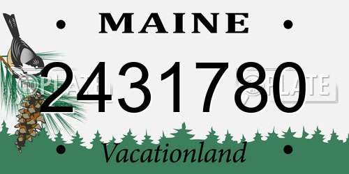 2431780 Maine License Plate