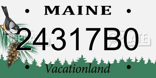 24317B0 Maine License Plate