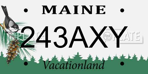 243AXY Maine License Plate