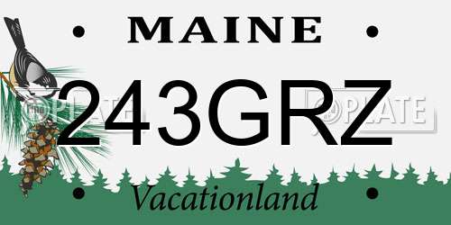 243GRZ Maine License Plate