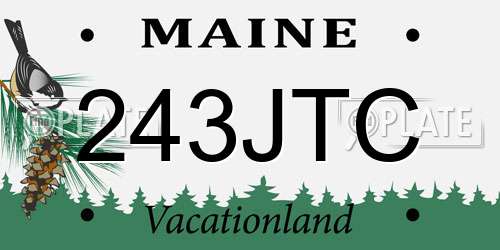 243JTC Maine License Plate