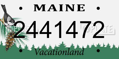 2441472 Maine License Plate