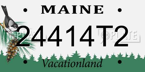 24414T2 Maine License Plate