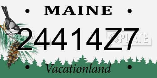 24414Z7 Maine License Plate