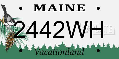 2442WH Maine License Plate