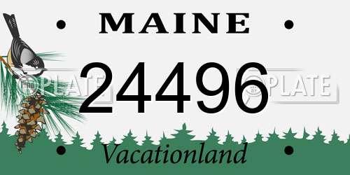 24496 Maine License Plate