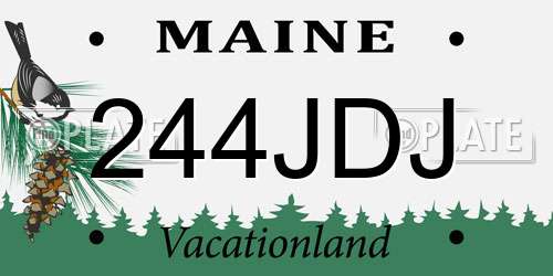 244JDJ Maine License Plate