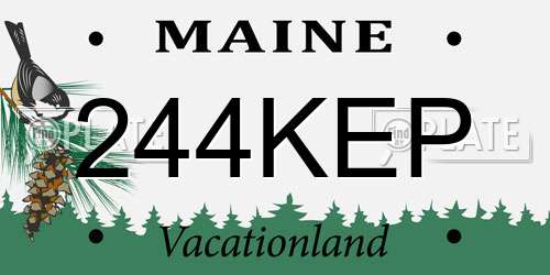 244KEP Maine License Plate