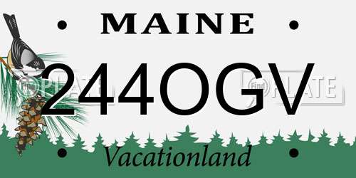 244OGV Maine License Plate
