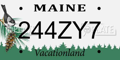 244ZY7 Maine License Plate