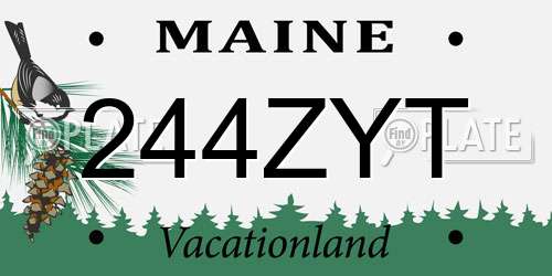 244ZYT Maine License Plate