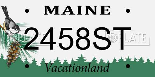 2458ST Maine License Plate