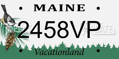 2458VP Maine License Plate