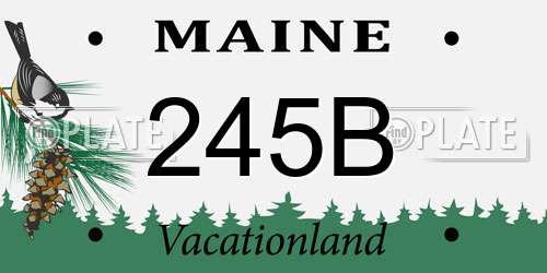 245B Maine License Plate