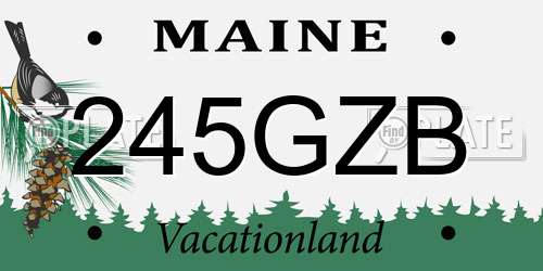 245GZB Maine License Plate