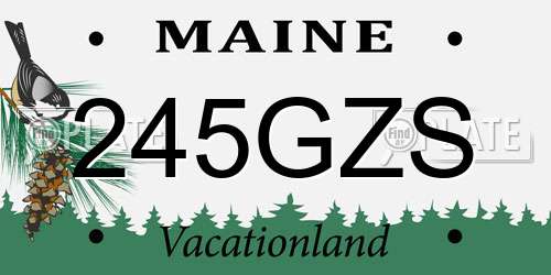 245GZS Maine License Plate