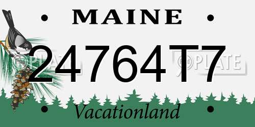 24764T7 Maine License Plate