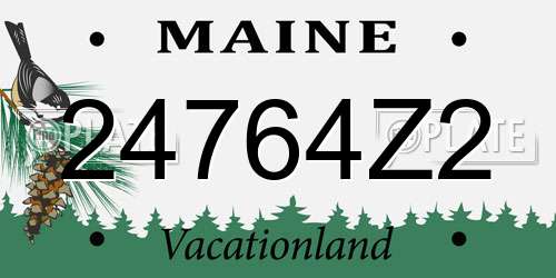 24764Z2 Maine License Plate