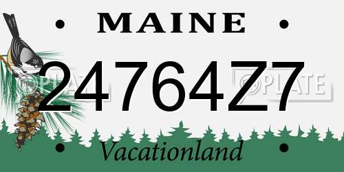 24764Z7 Maine License Plate