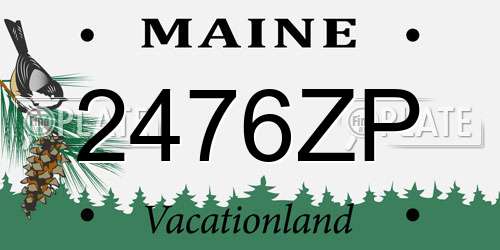 2476ZP Maine License Plate