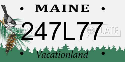247L77 Maine License Plate