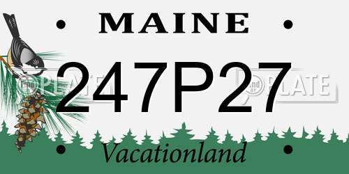 247P27 Maine License Plate
