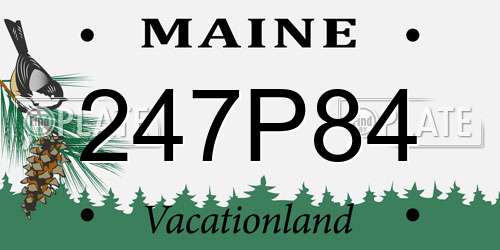 247P84 Maine License Plate