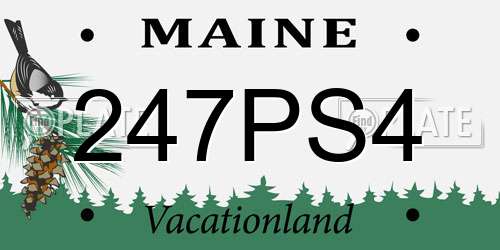 247PS4 Maine License Plate