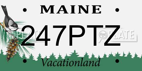 247PTZ Maine License Plate