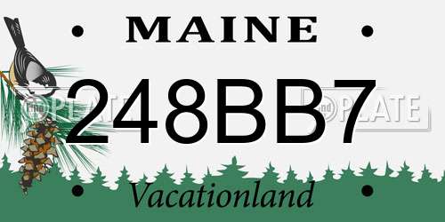 248BB7 Maine License Plate