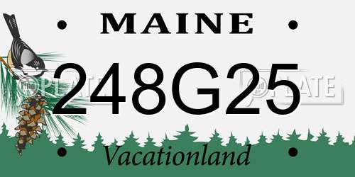 248G25 Maine License Plate