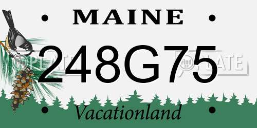 248G75 Maine License Plate