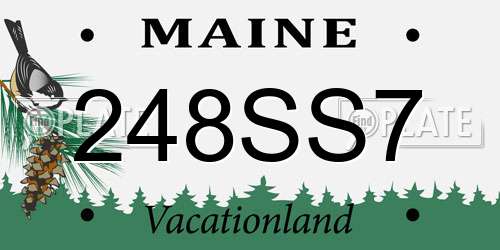 248SS7 Maine License Plate
