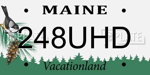 248UHD Maine License Plate