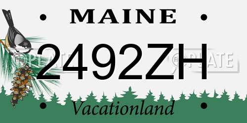 2492ZH Maine License Plate