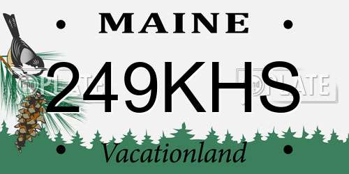 249KHS Maine License Plate
