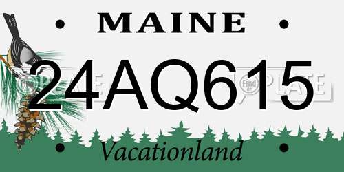 24AQ615 Maine License Plate