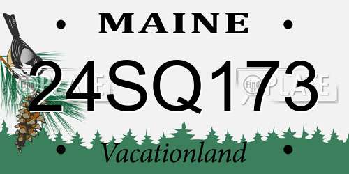24SQ173 Maine License Plate