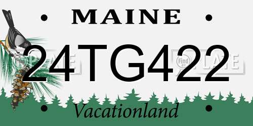 24TG422 Maine License Plate
