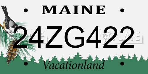 24ZG422 Maine License Plate