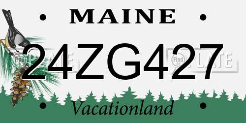 24ZG427 Maine License Plate