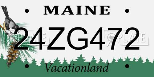 24ZG472 Maine License Plate