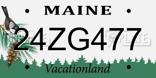 24ZG477 Maine License Plate