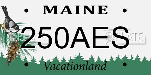 250AES Maine License Plate