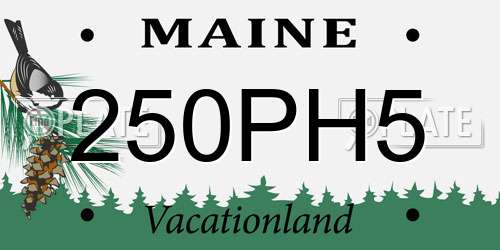 250PH5 Maine License Plate