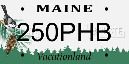 250PHB Maine License Plate