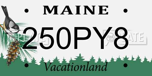 250PY8 Maine License Plate